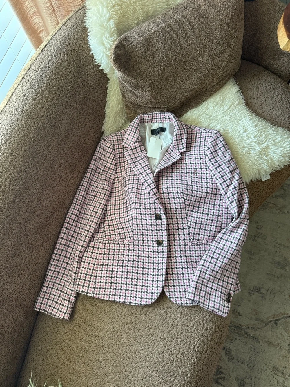 J. Crew Wool Houndstooth Campbell Blazer